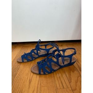Carlos Santana Kiara Wedge Sandals in Blue, Size 7.5, Like New